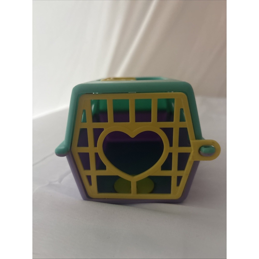VTG Toy Blue-Box Go Bye Bye Puppy N Kitty Crate Cage, Rare Teal Purple Retro T7